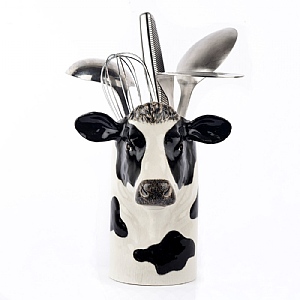 Quail Friesian Cow Utensil Pot