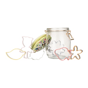Cath Kidston Painted Table Set of 6 Cookie Cutters in Jar