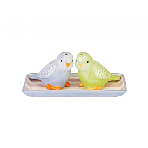 Cath Kidston Painted Table Ceramic Budgie Salt and Pepper Set