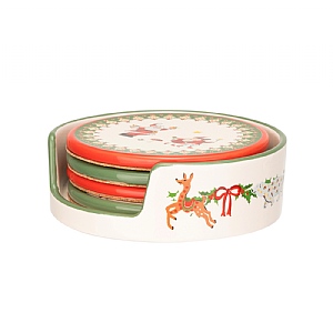 Cath Kidston Christmas Ceramic Coaster Set