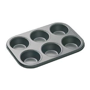 MasterClass Non-Stick 6 Hole Deep Baking Pan