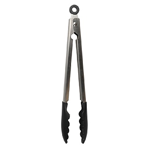 KitchenAid Silicone Tipped Stainless Steel Serving Tongs - Black