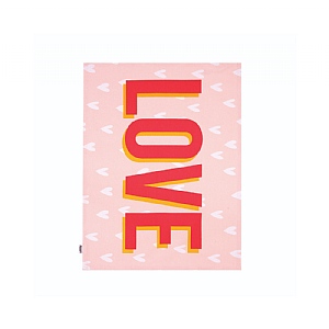 Dexam Happy Place Love Recycled Cotton Tea Towel - Pink
