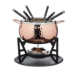 Artesa Hand Finished Copper Effect Fondue Set