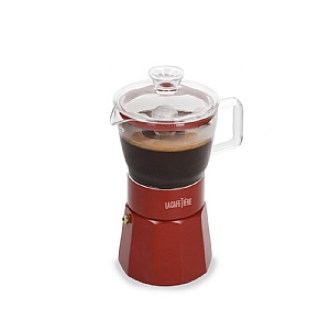 La Cafetiere Verona 6 Cup Glass Espresso Maker - Red