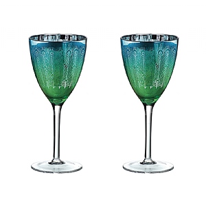 Artland Peacock Wine Glasses - Set of 2