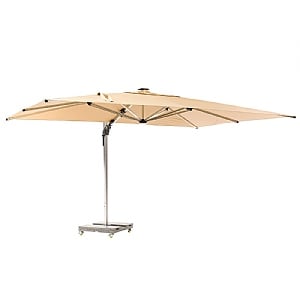 Bramblecrest Worcester Rectangular 4x3m Sand Cantilever Parasol with Base