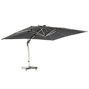 Bramblecrest Worcester Rectangular 4x3m Grey Cantilever Parasol with Base