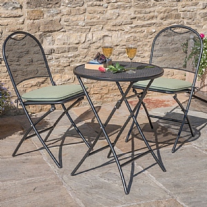 Kettler Cafe Napoli Bistro Set with Sage Cushions