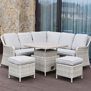 Supremo Waterford Mini Corner Sofa Dining Set with Adjustable Table