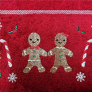 Red Gingerbread Tea Towel