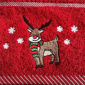 Red Reindeer Tea Towel