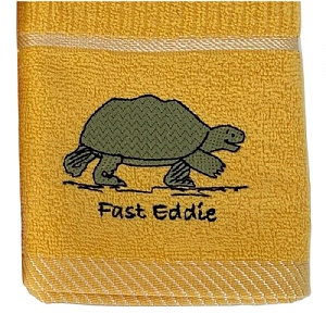 Cotton Tea Towel Fast Eddie Yellow
