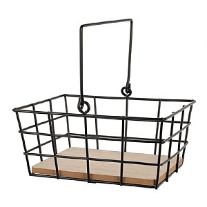 Rectangular Metal Basket With Handle