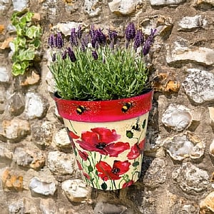 ZEST Wall Pot Poppies & Bees