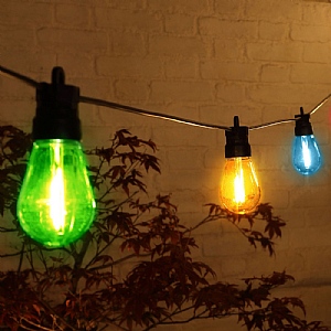 Noma 10 LED Multicoloured Connectable Edison Bulb Festoon Lights - Small