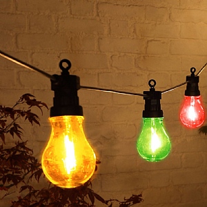 Noma 10 LED Multicoloured Connectable Edison Bulb Festoon Lights