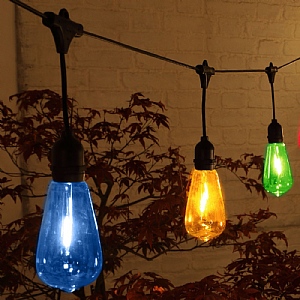 Noma 10 LED Multicoloured Connectable Edison Bulb Drop Festoon Lights