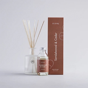 St Eval Sandalwood and Cedar, Lamorna Reed Diffuser (150ml)