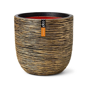 Capi Ball Rib NL Planter - Black Gold (43x41cm)