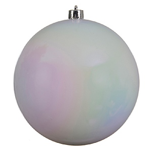 Decoris Shatterproof Bauble (14cm) - White Iridescent