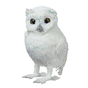Decoris Glittery Faux Fur Owl (23cm)