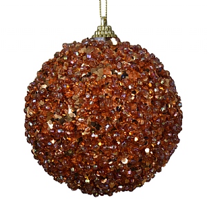 Decoris Brown Glittery Bead Bauble (10cm)