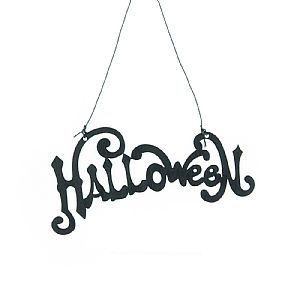 Hanging Black Halloween Sign (15cm)