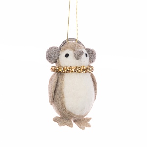 Floralsilk Hanging Felt Penguin (11cm)
