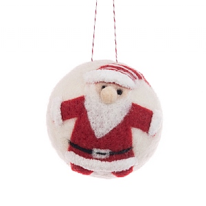 Floralsilk Felt Bauble (8cm) - Santa
