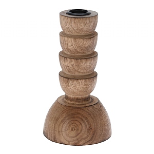 Wooden Candlestick Holder (15.5cm)