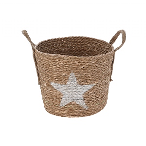 Rope Basket With White Star (26cm)