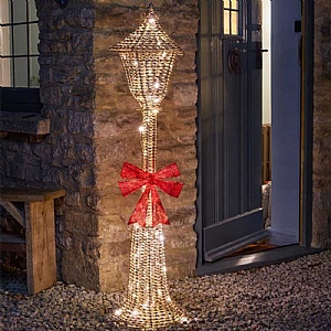 Three Kings Gold GlitterTwist Lamp Post Low Voltage (150cm)