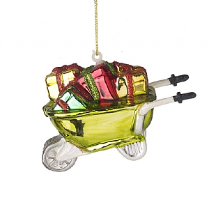 Glass Wheelbarrow Hanging Decoration