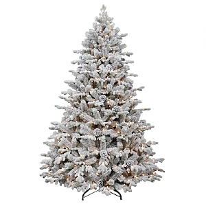 6ft Pre-Lit Balmoral Flocked Fir Artificial Christmas Tree