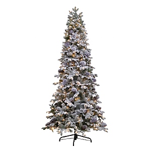6ft Pre-Lit Slim Snowy Yukon Artificial Christmas Tree