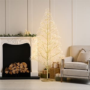 Festive 150cm MicroDot Confetti Gold Tree (1500 Warm White LEDs)