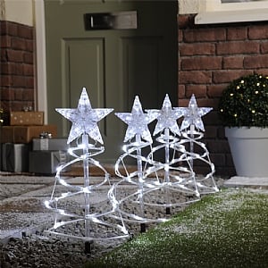 Spiral Star Path Lights Cool White