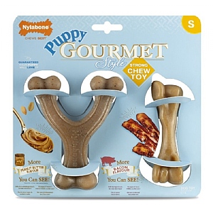 Nylabone Puppy Gourmet Style Strong Chew Toy Twin Pack (Small)