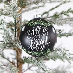 All is Bright Bauble (13cm) - Black