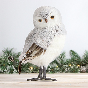 Standing Silver Owl (40.5cm)