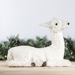 Laying Deer (30cm) - White