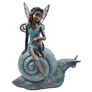 Resin Metal-Winged Fairy on Snail