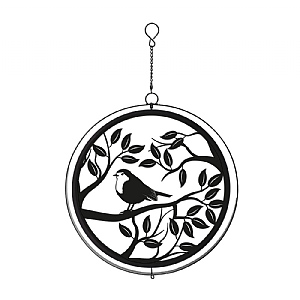 Metal Robin in Tree Hanging Spinner