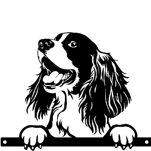 Metal Spaniel Peeking Silhouette