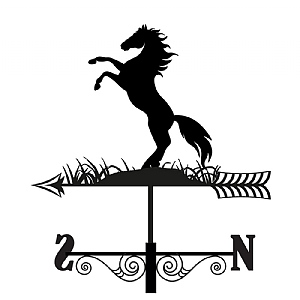 Metal Rearing Horse Silhouette Weathervane