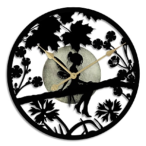 Fairy in Forest Silhouette Wall Clock