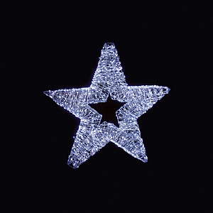 Premier Silver Cool White LED Star (60cm)