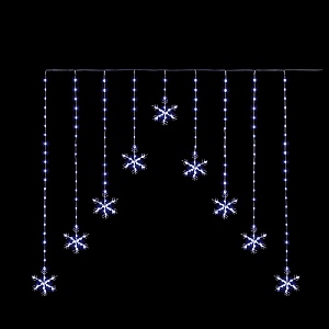 Premier Cool White LED Snowflake V Curtain