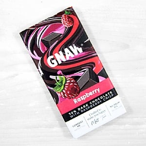 Gnaw 70% Dark Chocolate Raspberry Bar (80g)